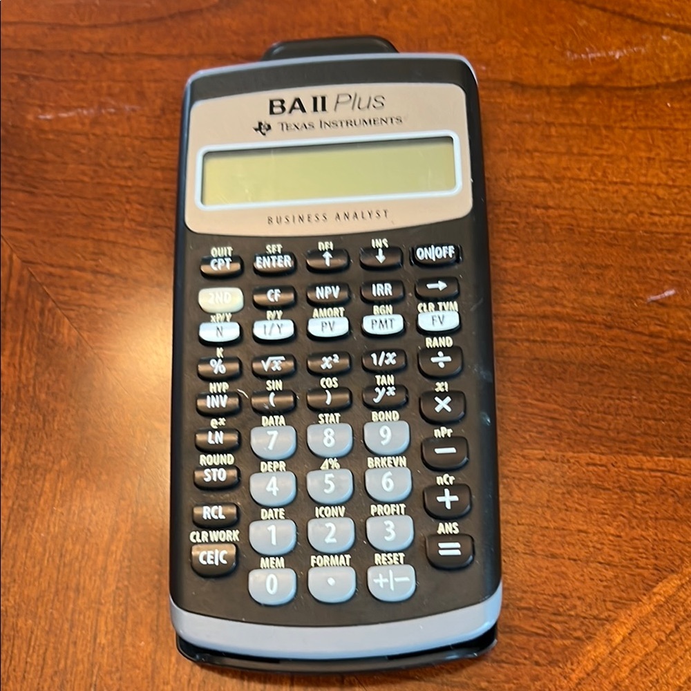 Texas Instruments BA II Plus Calculator - Black and Gray